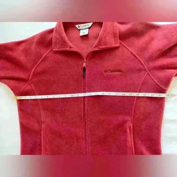 Columbia Full Zip Dark Red Rust Fleece Jacket Women's Large - Picture 9 of 10